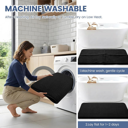 Memory Foam Bath Mat 30x20, Extra Soft Absorbent Bathroom Rugs - Colors B