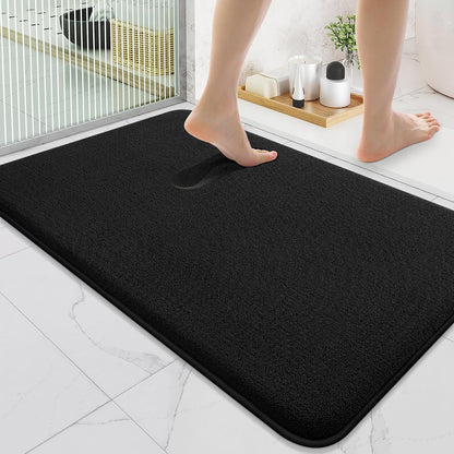 Memory Foam Bath Mat 30x20, Extra Soft Absorbent Bathroom Rugs - Colors B