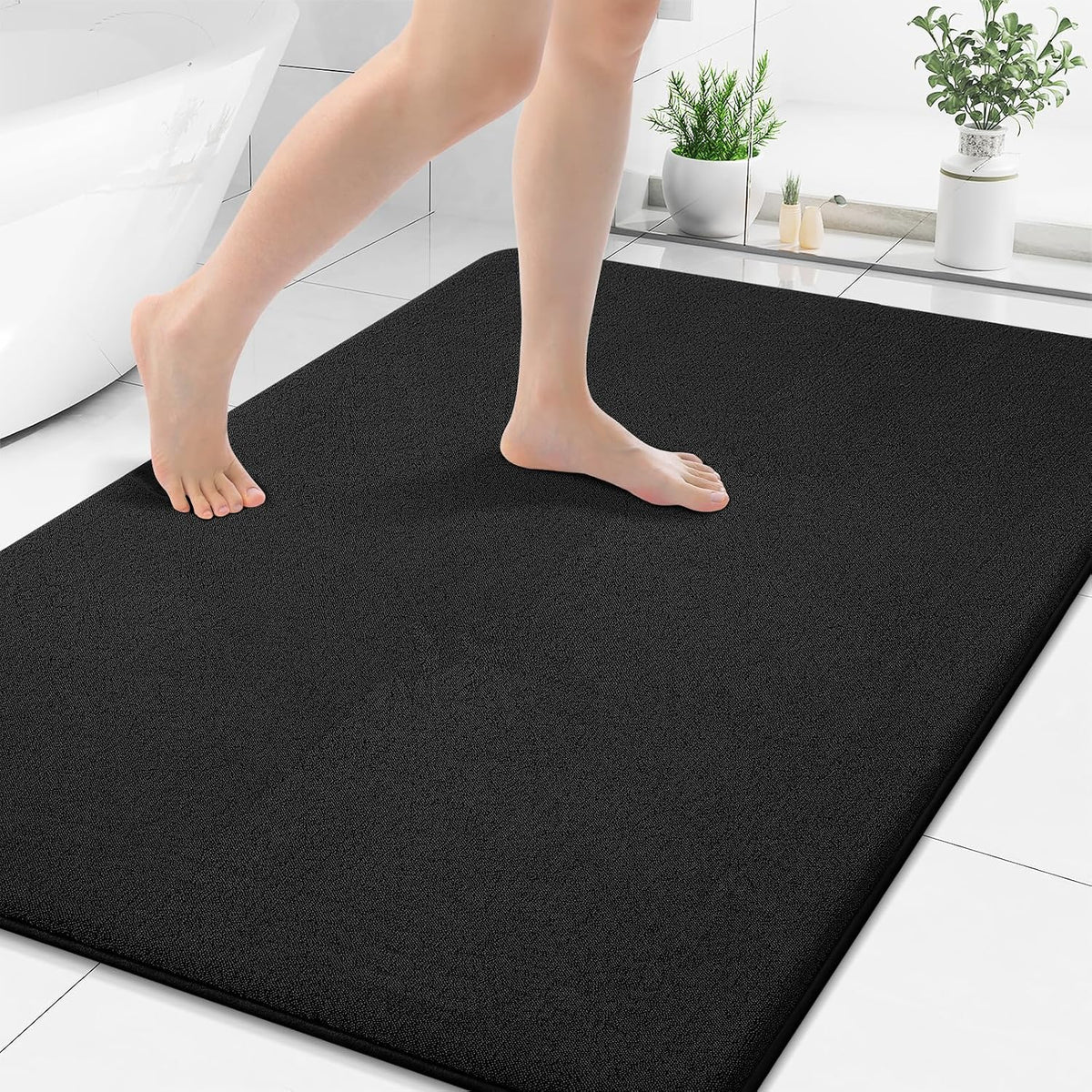 Memory Foam Bath Mat 30x20, Extra Soft Absorbent Bathroom Rugs - Colors B