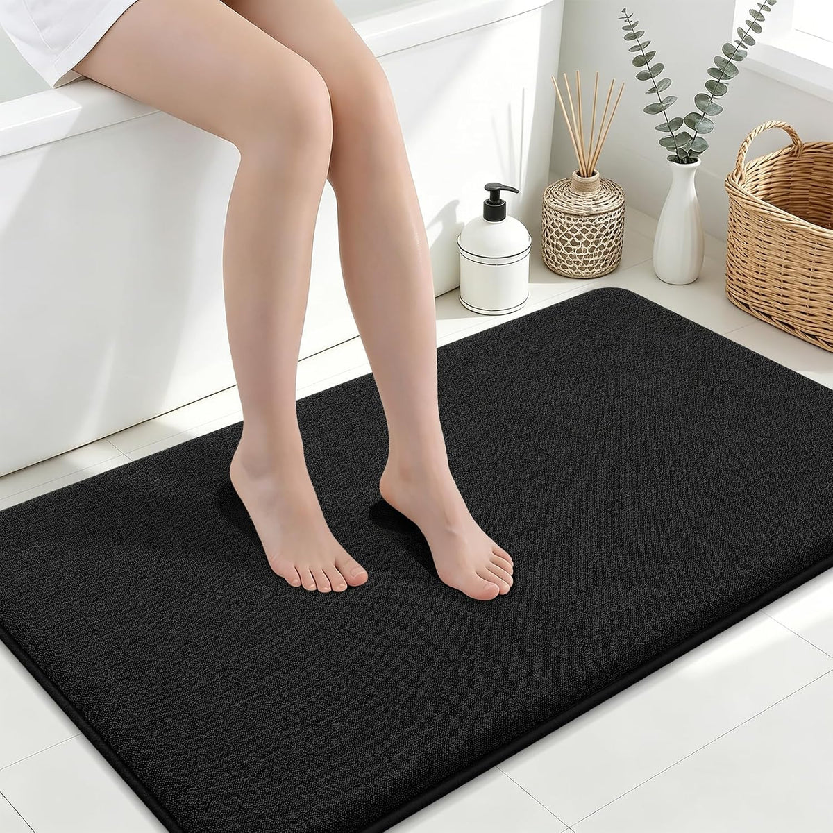 Memory Foam Bath Mat 30x20, Extra Soft Absorbent Bathroom Rugs - Colors B