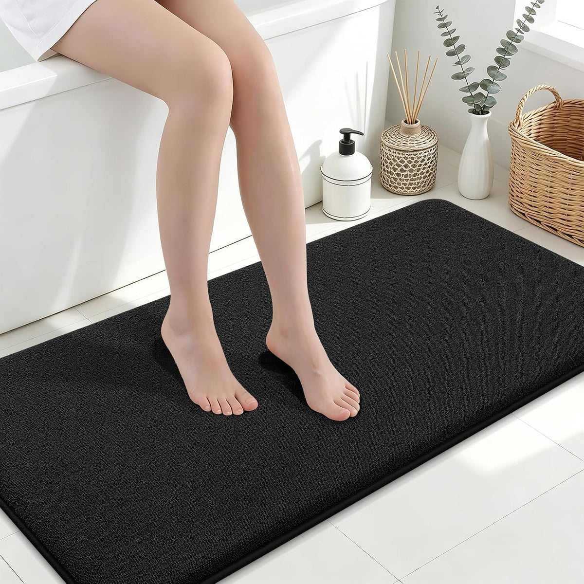 Memory Foam Bath Mat 30x20, Extra Soft Absorbent Bathroom Rugs - Colors B