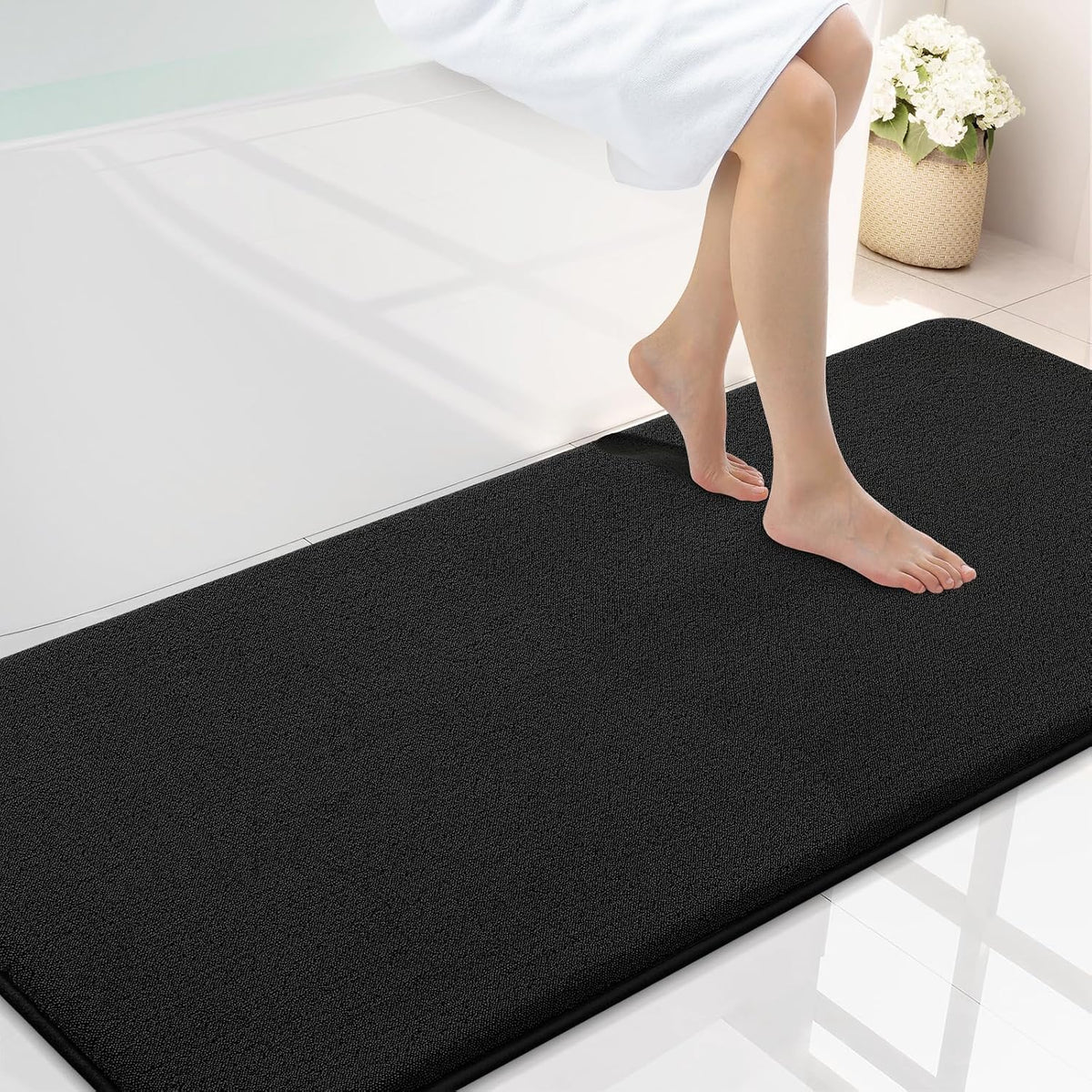 Memory Foam Bath Mat 30x20, Extra Soft Absorbent Bathroom Rugs - Colors B