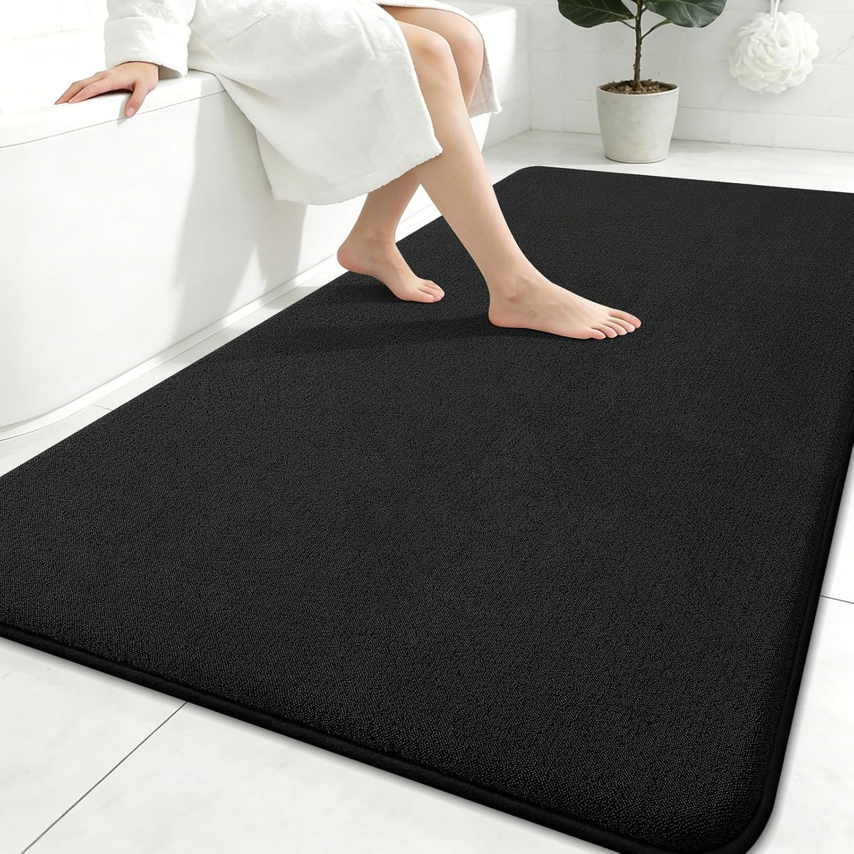 Memory Foam Bath Mat 30x20, Extra Soft Absorbent Bathroom Rugs - Colors B