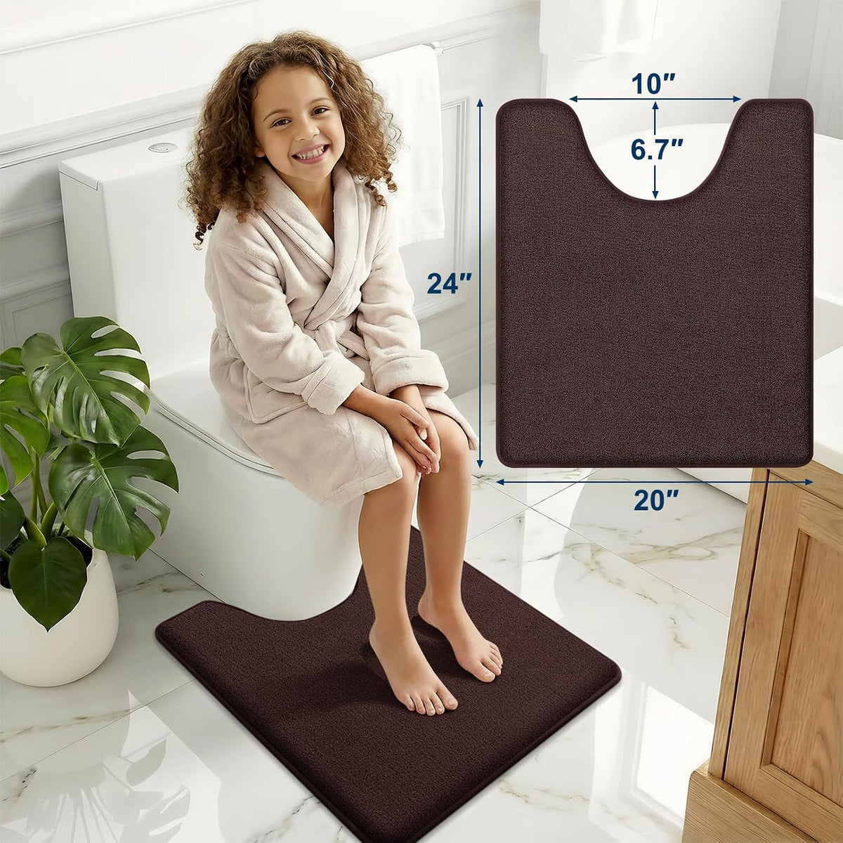 Memory Foam Bath Mat 30x20, Extra Soft Absorbent Bathroom Rugs - Colors B