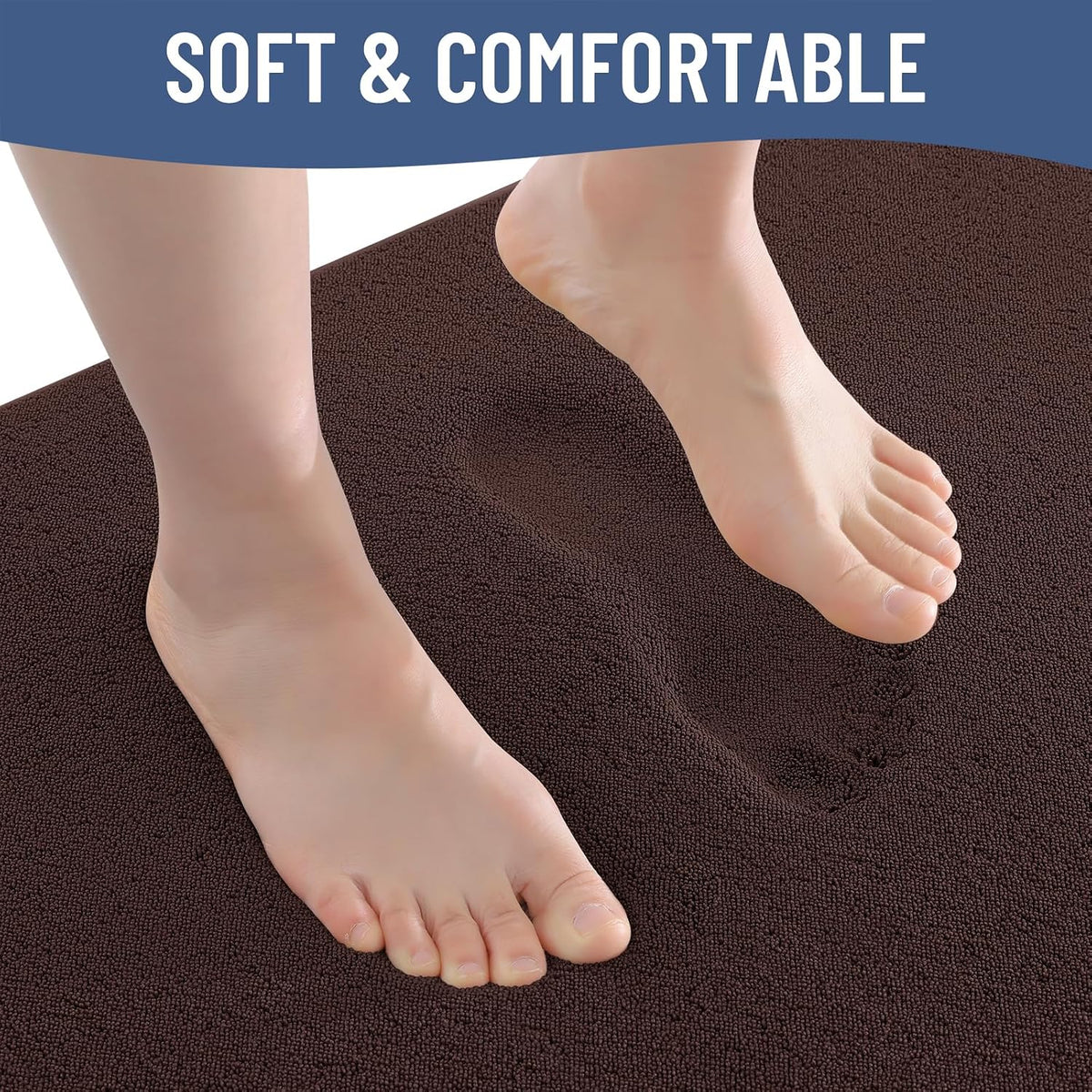 Memory Foam Bath Mat 30x20, Extra Soft Absorbent Bathroom Rugs - Colors B