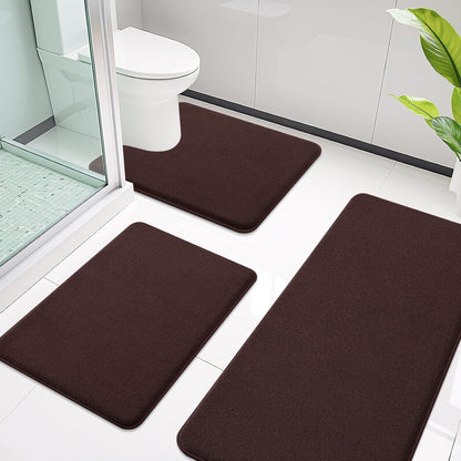 Memory Foam Bath Mat 30x20, Extra Soft Absorbent Bathroom Rugs - Colors B