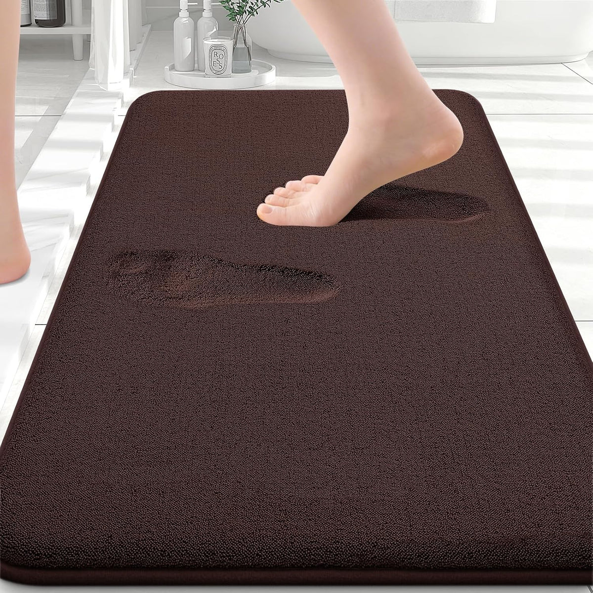 Memory Foam Bath Mat 30x20, Extra Soft Absorbent Bathroom Rugs - Colors B