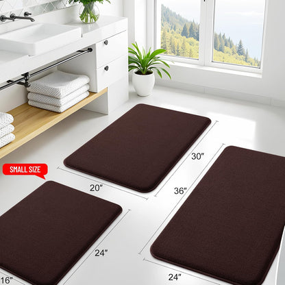 Memory Foam Bath Mat 30x20, Extra Soft Absorbent Bathroom Rugs - Colors B