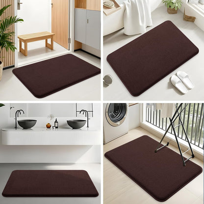 Memory Foam Bath Mat 30x20, Extra Soft Absorbent Bathroom Rugs - Colors B