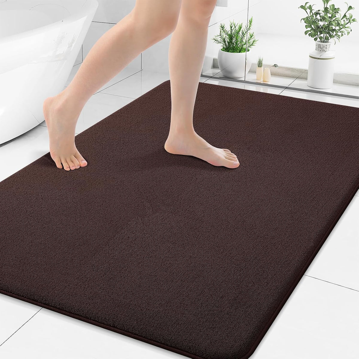 Memory Foam Bath Mat 30x20, Extra Soft Absorbent Bathroom Rugs - Colors B