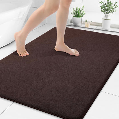 Memory Foam Bath Mat 30x20, Extra Soft Absorbent Bathroom Rugs - Colors B