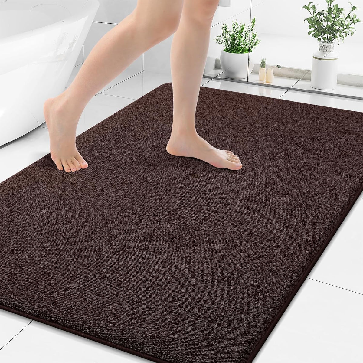 Memory Foam Bath Mat 30x20, Extra Soft Absorbent Bathroom Rugs - Colors B