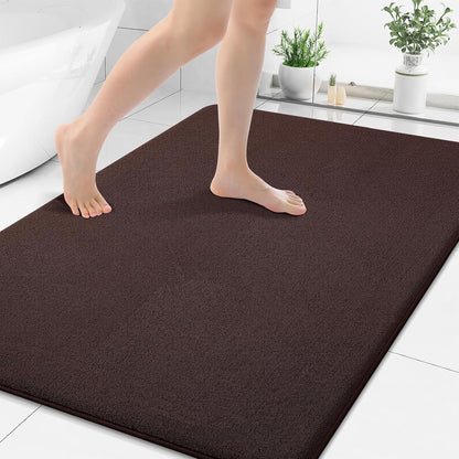 Memory Foam Bath Mat 30x20, Extra Soft Absorbent Bathroom Rugs - Colors B
