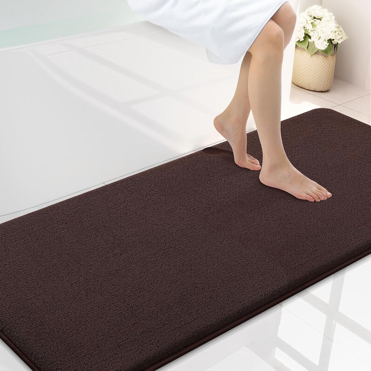 Memory Foam Bath Mat 30x20, Extra Soft Absorbent Bathroom Rugs - Colors B