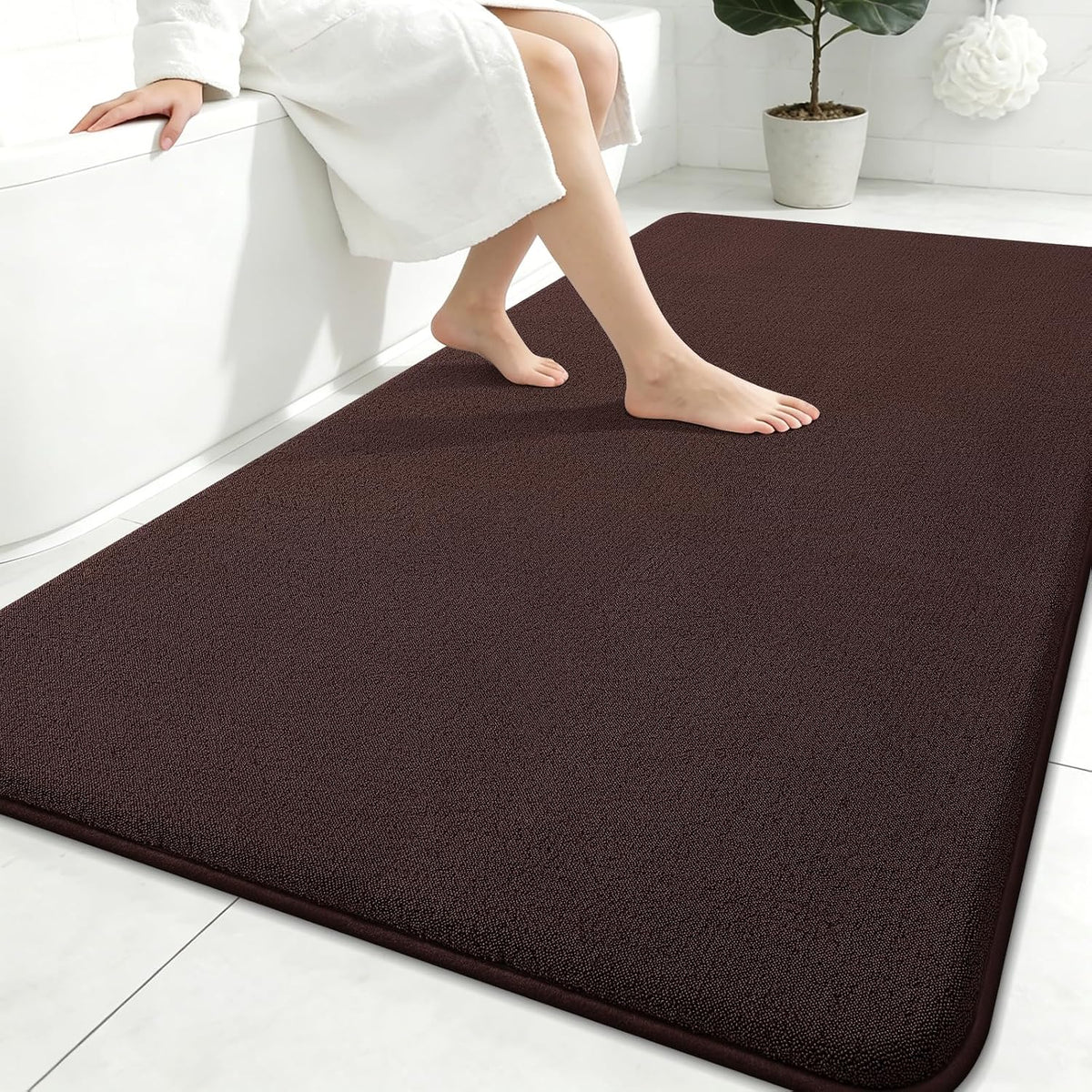 Memory Foam Bath Mat 30x20, Extra Soft Absorbent Bathroom Rugs - Colors B