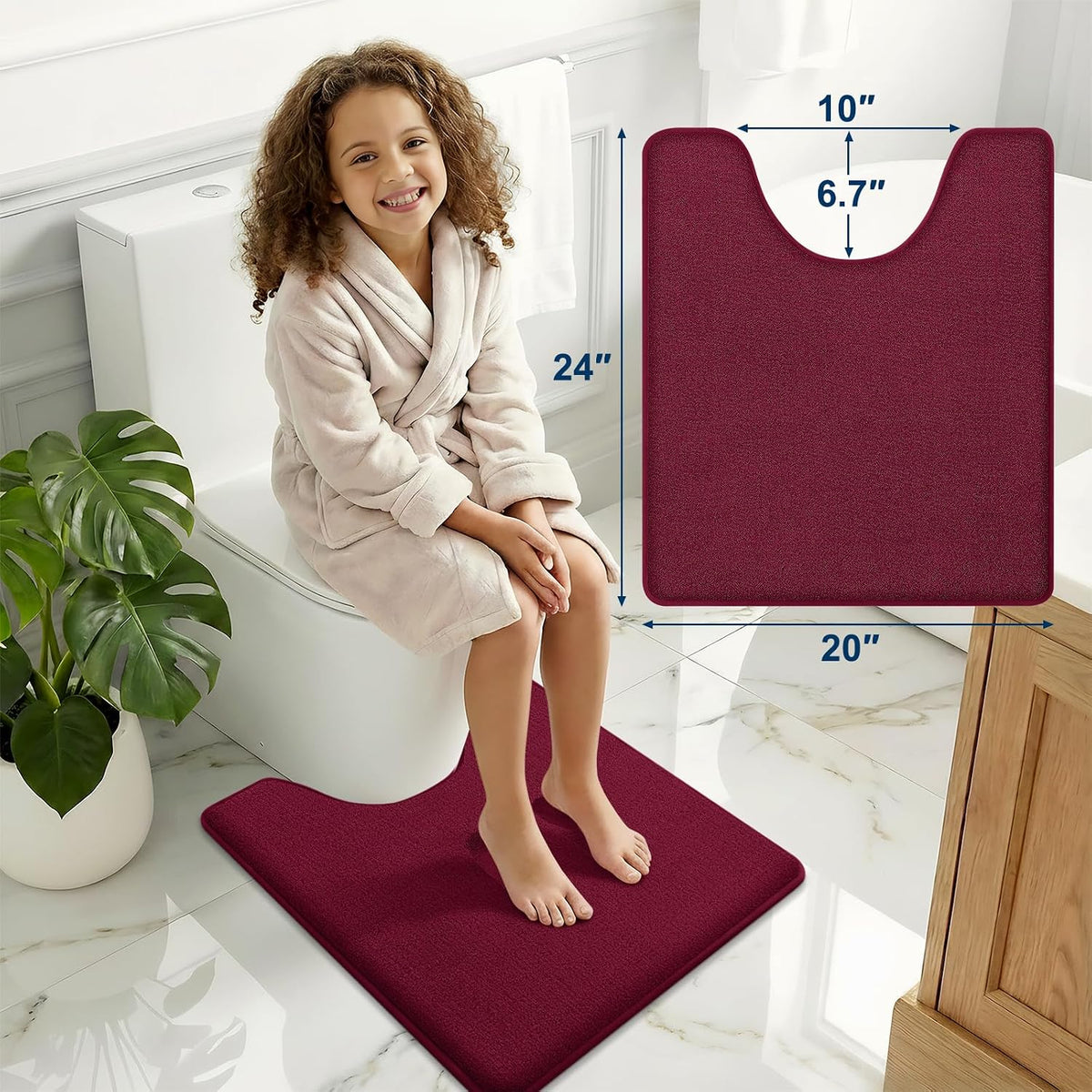 Memory Foam Bath Mat 30x20, Extra Soft Absorbent Bathroom Rugs - Colors B