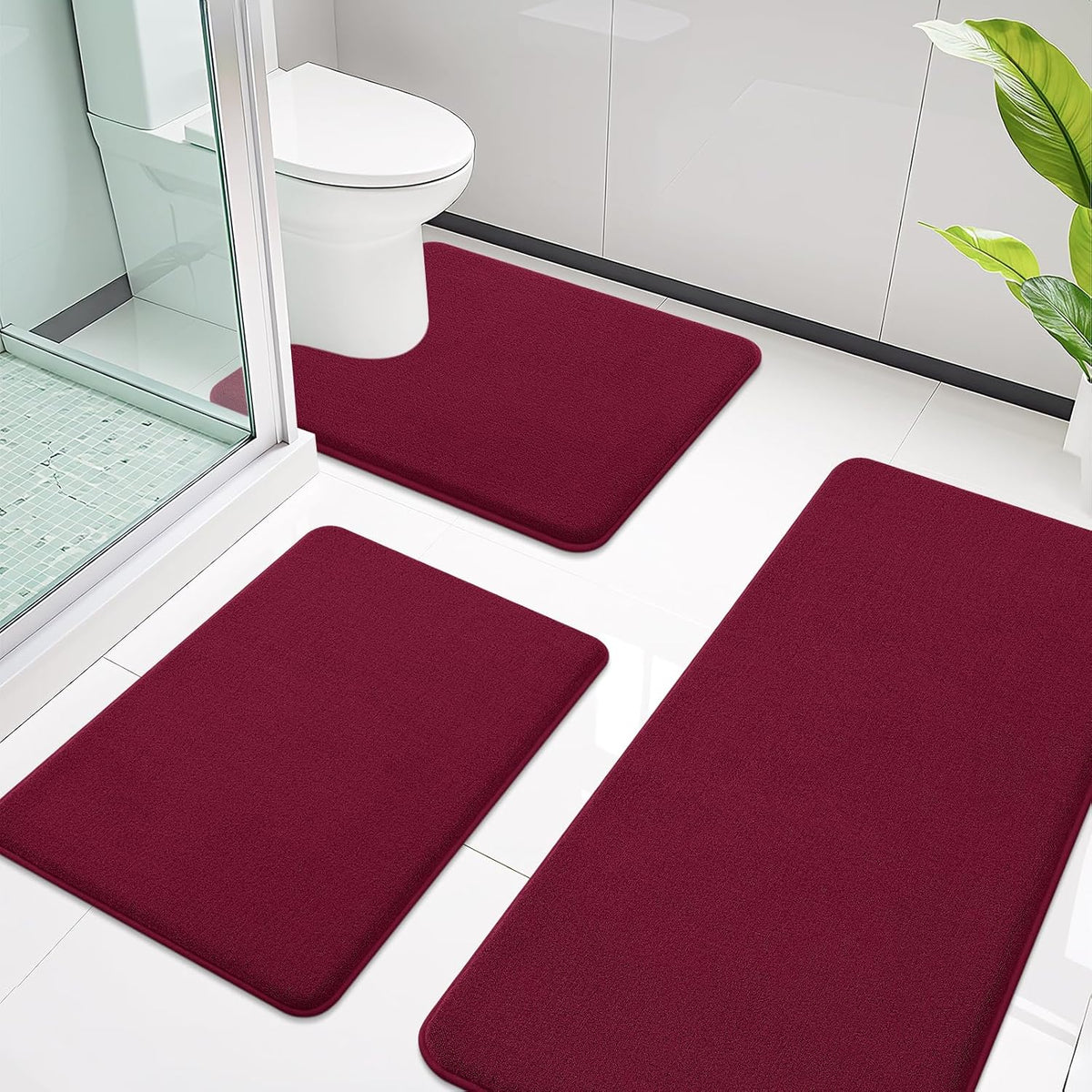 Memory Foam Bath Mat 30x20, Extra Soft Absorbent Bathroom Rugs - Colors B