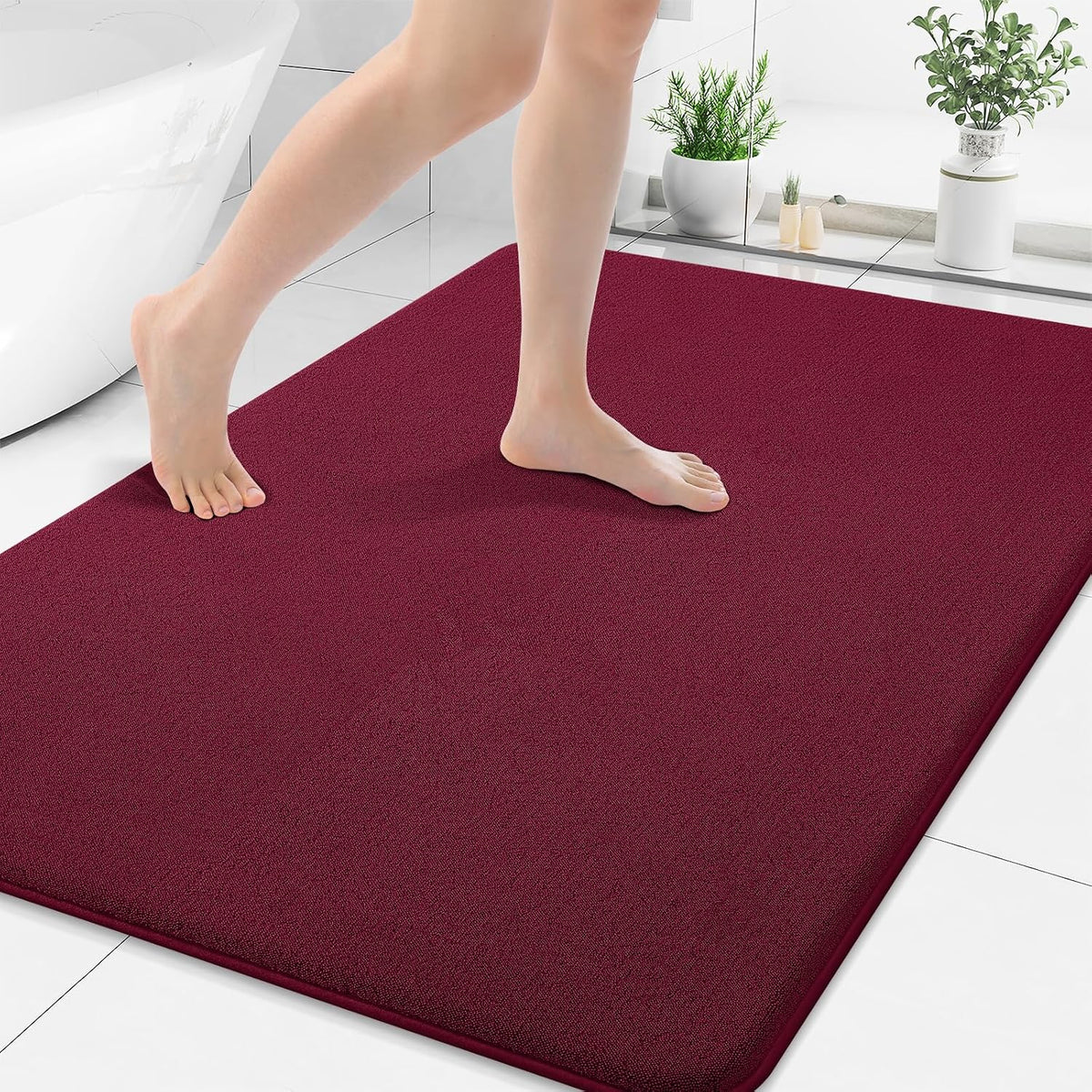 Memory Foam Bath Mat 30x20, Extra Soft Absorbent Bathroom Rugs - Colors B