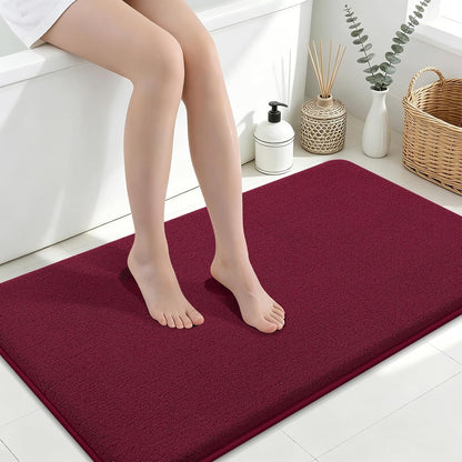 Memory Foam Bath Mat 30x20, Extra Soft Absorbent Bathroom Rugs - Colors B