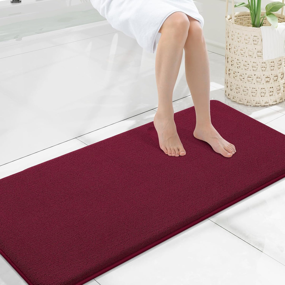 Memory Foam Bath Mat 30x20, Extra Soft Absorbent Bathroom Rugs - Colors B