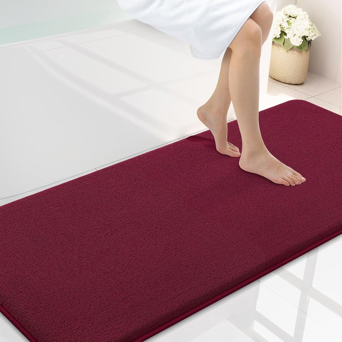 Memory Foam Bath Mat 30x20, Extra Soft Absorbent Bathroom Rugs - Colors B
