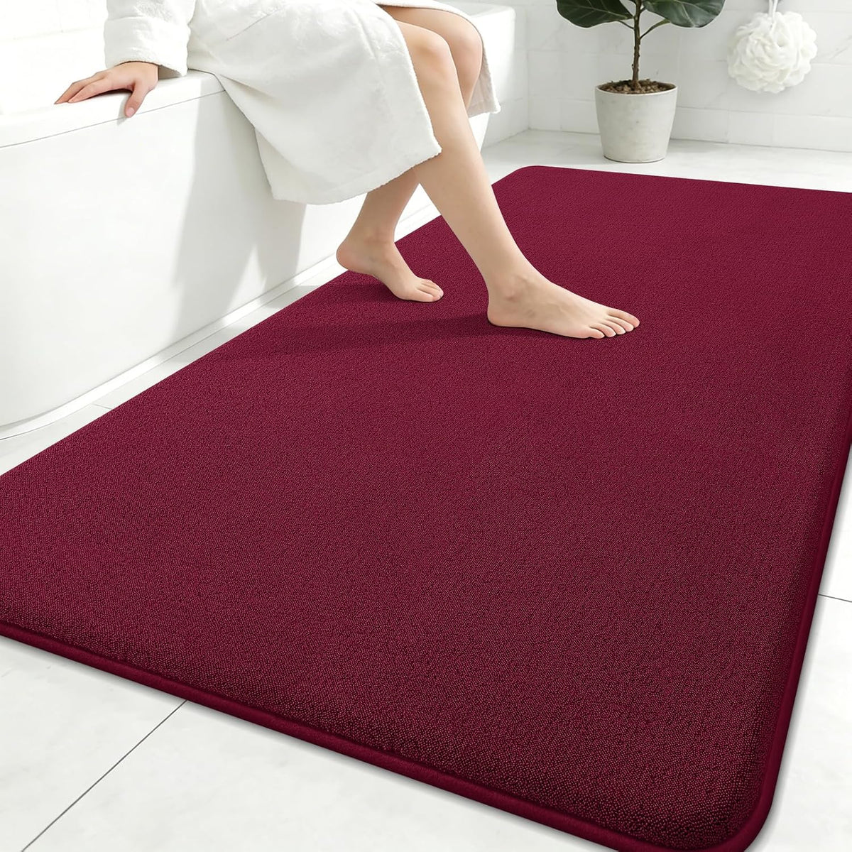 Memory Foam Bath Mat 30x20, Extra Soft Absorbent Bathroom Rugs - Colors B