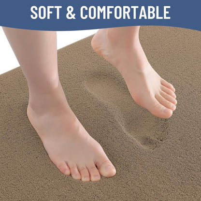 Memory Foam Bath Mat 30x20, Extra Soft Absorbent Bathroom Rugs - Colors B