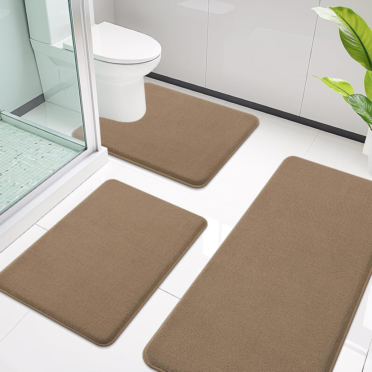 Memory Foam Bath Mat 30x20, Extra Soft Absorbent Bathroom Rugs - Colors B