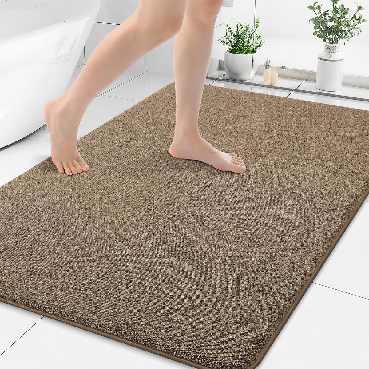 Memory Foam Bath Mat 30x20, Extra Soft Absorbent Bathroom Rugs - Colors B
