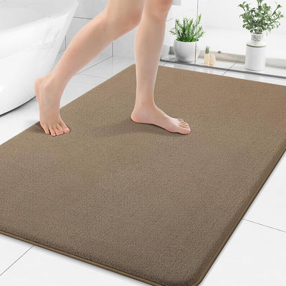 Memory Foam Bath Mat 30x20, Extra Soft Absorbent Bathroom Rugs - Colors B