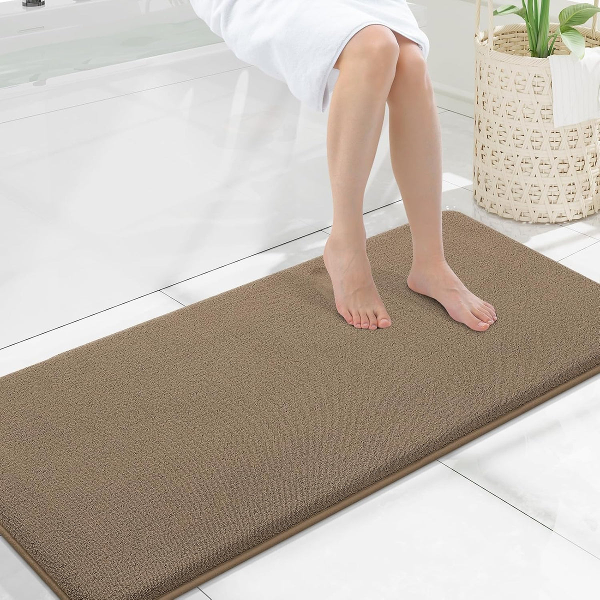 Memory Foam Bath Mat 30x20, Extra Soft Absorbent Bathroom Rugs - Colors B