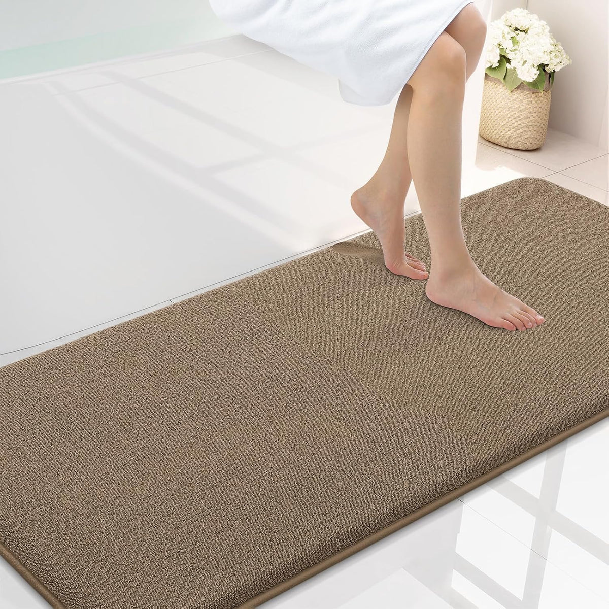 Memory Foam Bath Mat 30x20, Extra Soft Absorbent Bathroom Rugs - Colors B