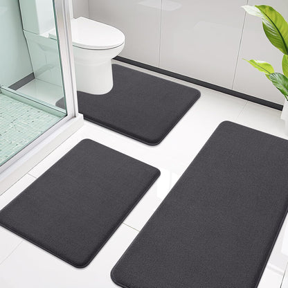 Memory Foam Bath Mat 30x20, Extra Soft Absorbent Bathroom Rugs - Colors B