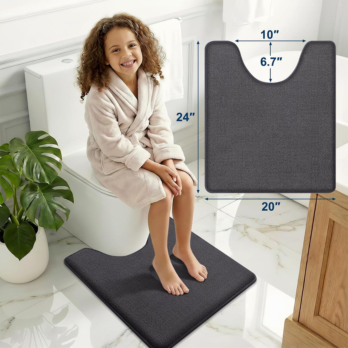 Memory Foam Bath Mat 30x20, Extra Soft Absorbent Bathroom Rugs - Colors B