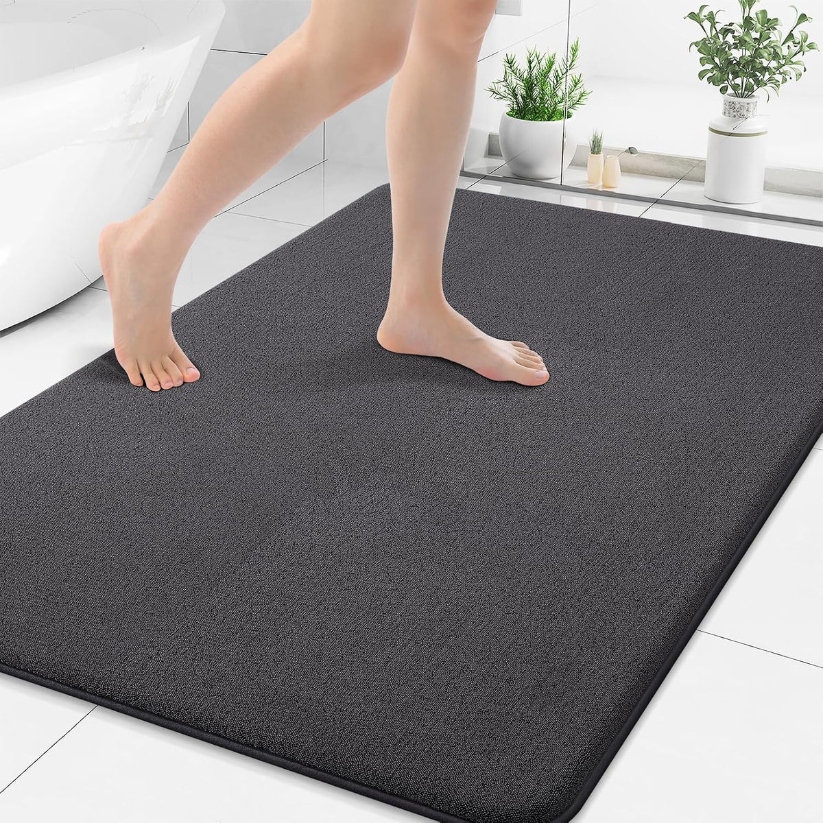 Memory Foam Bath Mat 30x20, Extra Soft Absorbent Bathroom Rugs - Colors B