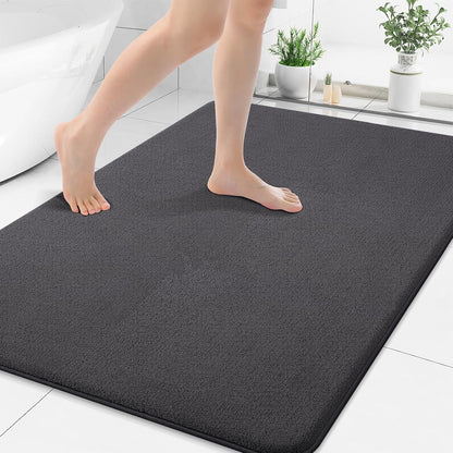 Memory Foam Bath Mat 30x20, Extra Soft Absorbent Bathroom Rugs - Colors B