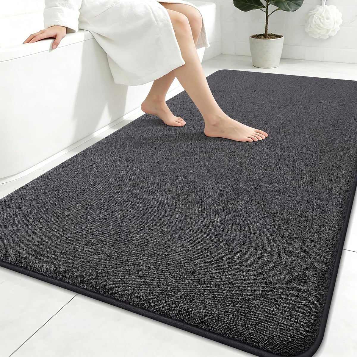 Memory Foam Bath Mat 30x20, Extra Soft Absorbent Bathroom Rugs - Colors B