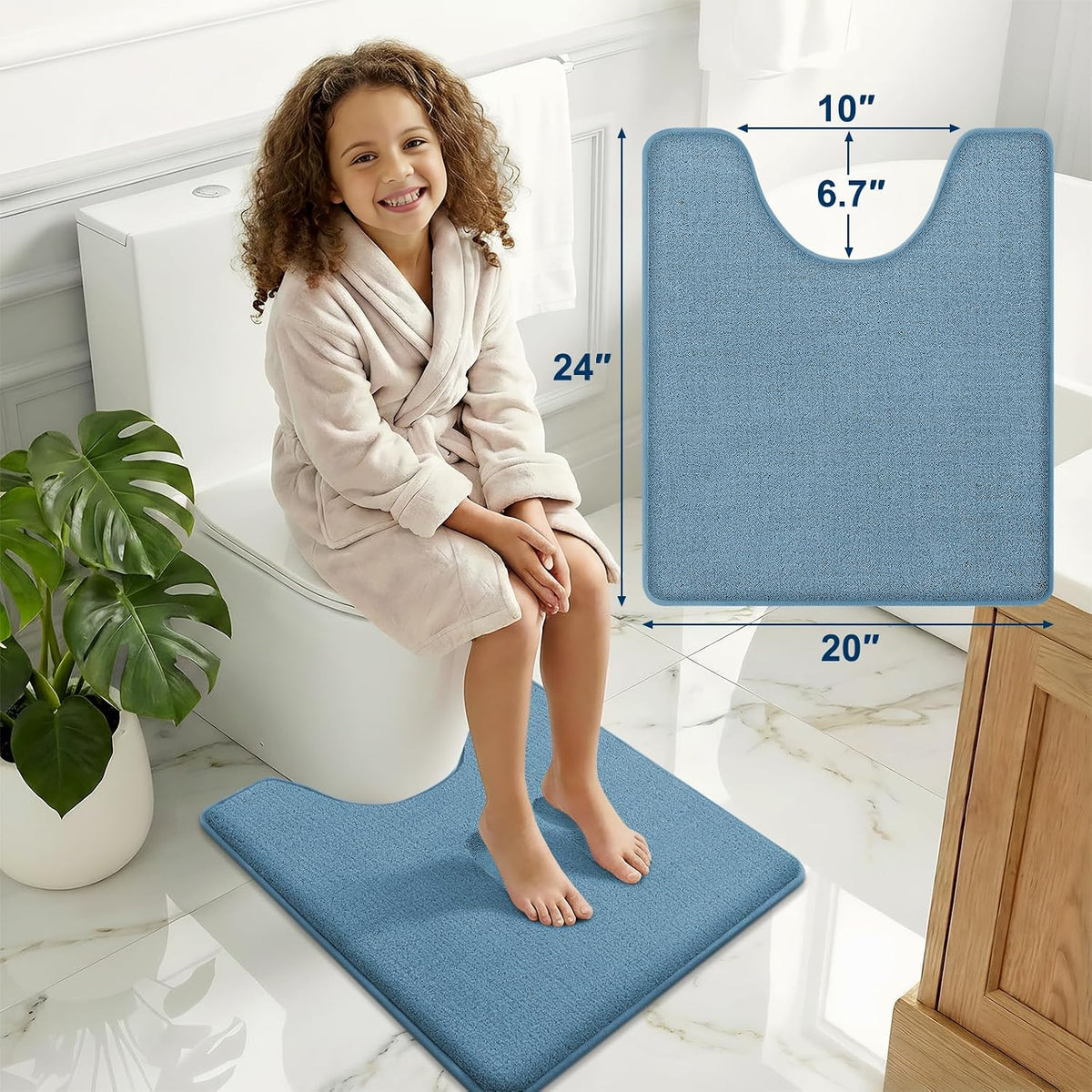 Memory Foam Bath Mat 30x20, Extra Soft Absorbent Bathroom Rugs - Colors B