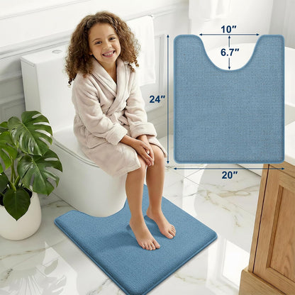 Memory Foam Bath Mat 30x20, Extra Soft Absorbent Bathroom Rugs - Colors B