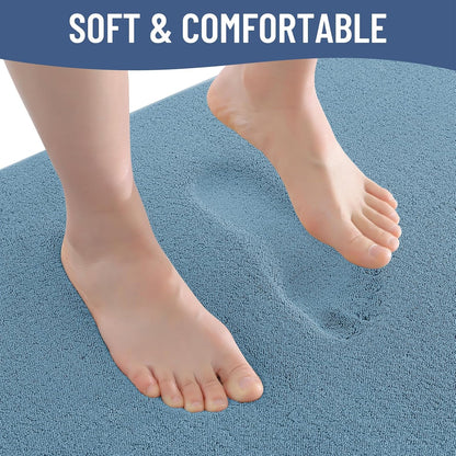 Memory Foam Bath Mat 30x20, Extra Soft Absorbent Bathroom Rugs - Colors B