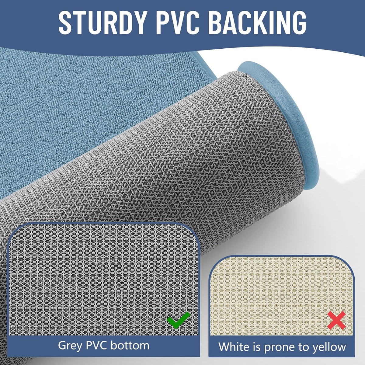 Memory Foam Bath Mat 30x20, Extra Soft Absorbent Bathroom Rugs - Colors B