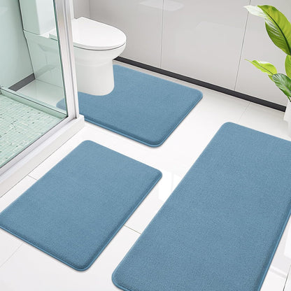 Memory Foam Bath Mat 30x20, Extra Soft Absorbent Bathroom Rugs - Colors B