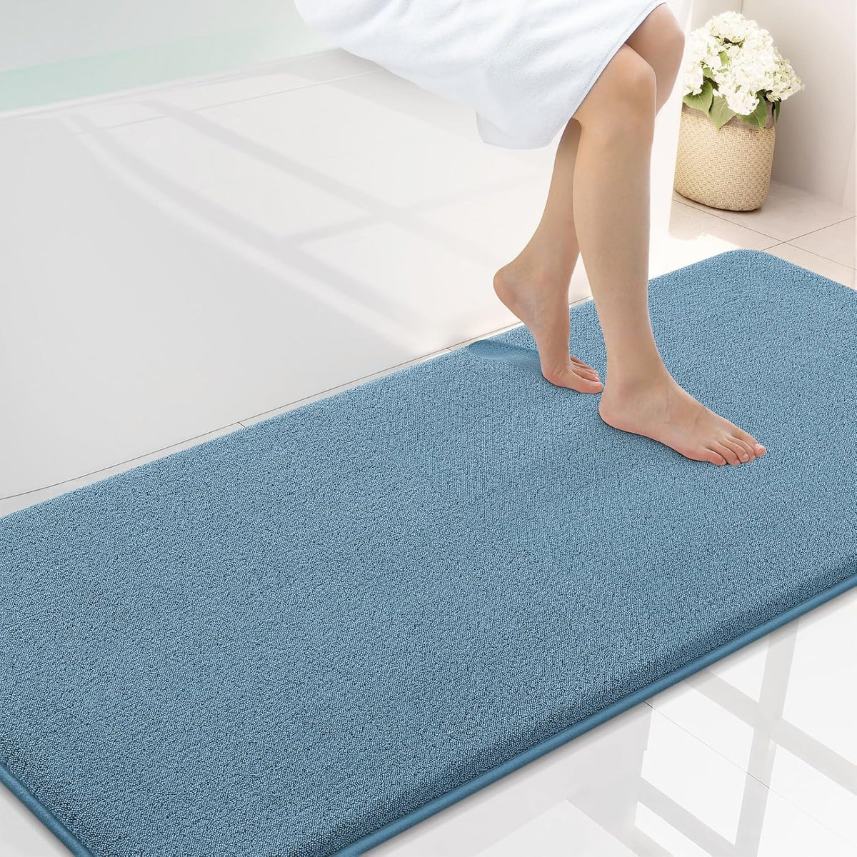 Memory Foam Bath Mat 30x20, Extra Soft Absorbent Bathroom Rugs - Colors B