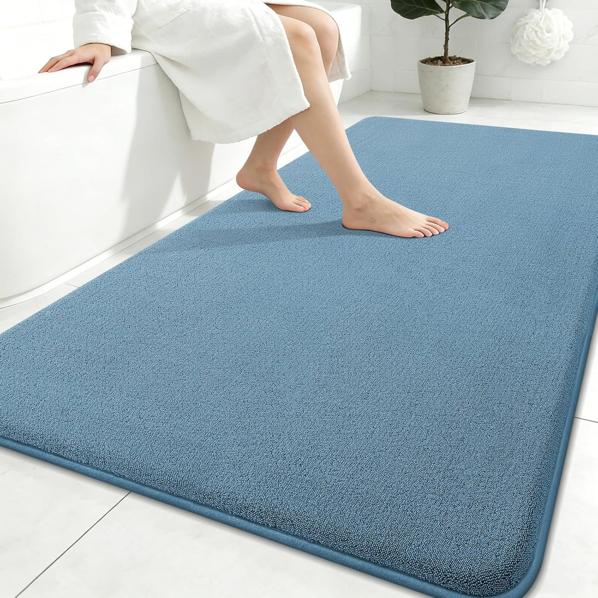 Memory Foam Bath Mat 30x20, Extra Soft Absorbent Bathroom Rugs - Colors B