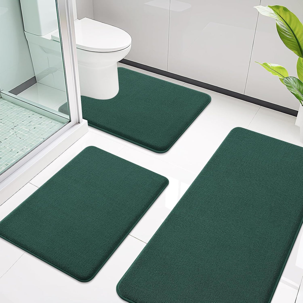 Memory Foam Bath Mat 30x20, Extra Soft Absorbent Bathroom Rugs - Colors B