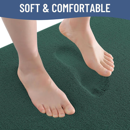 Memory Foam Bath Mat 30x20, Extra Soft Absorbent Bathroom Rugs - Colors B