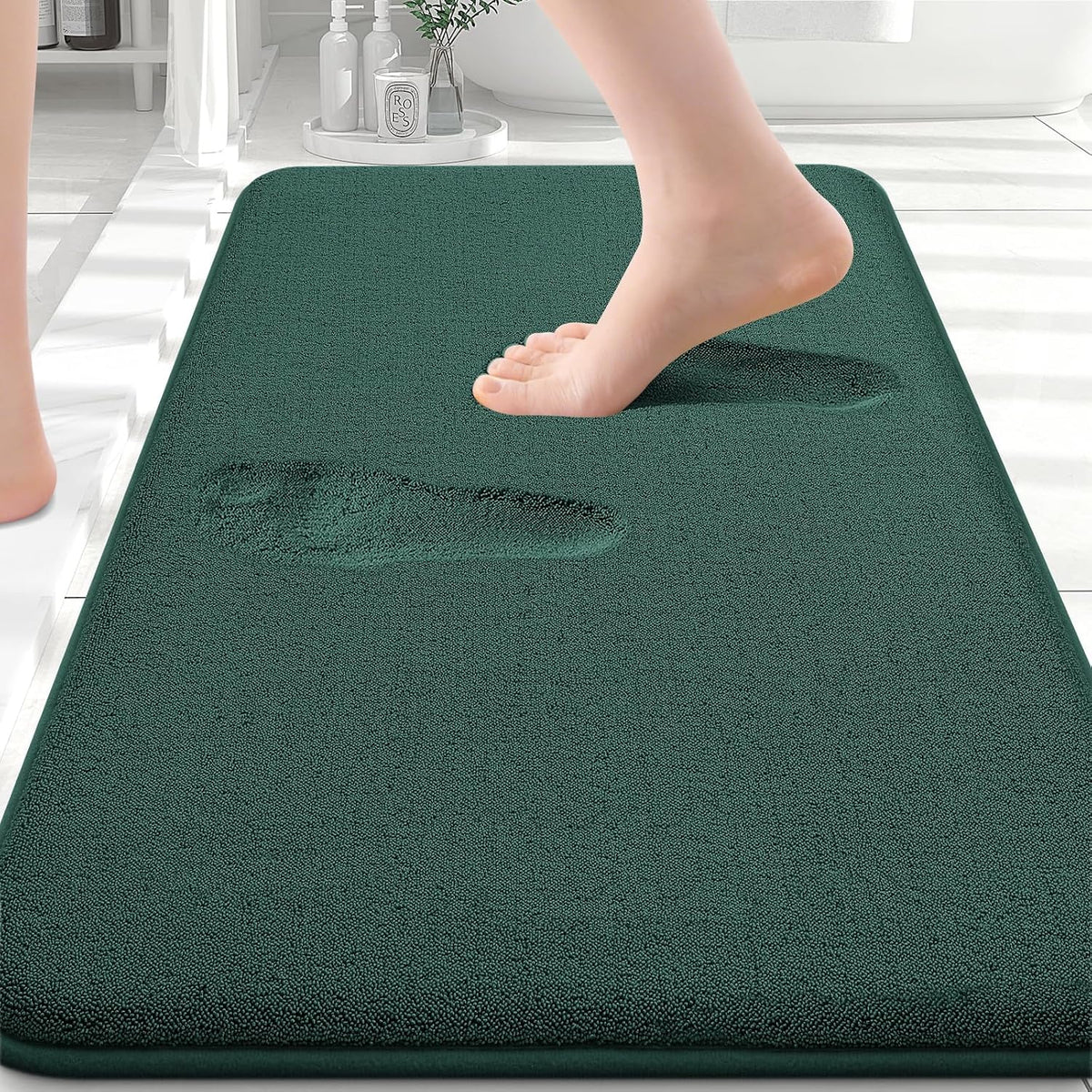 Memory Foam Bath Mat 30x20, Extra Soft Absorbent Bathroom Rugs - Colors B