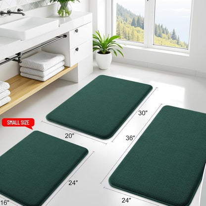 Memory Foam Bath Mat 30x20, Extra Soft Absorbent Bathroom Rugs - Colors B