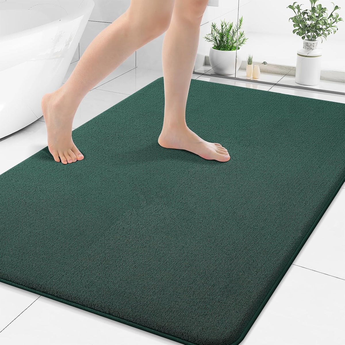Memory Foam Bath Mat 30x20, Extra Soft Absorbent Bathroom Rugs - Colors B