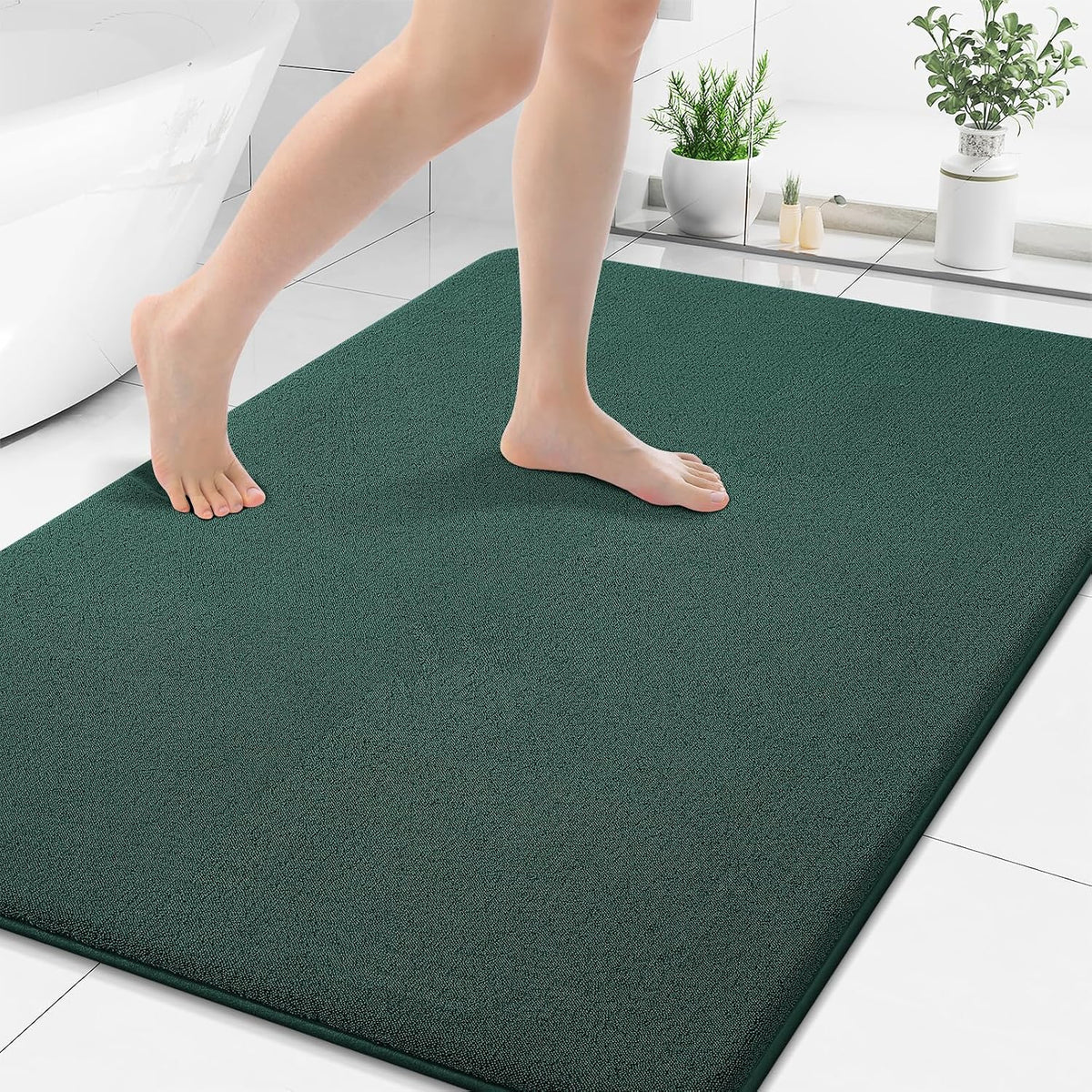 Memory Foam Bath Mat 30x20, Extra Soft Absorbent Bathroom Rugs - Colors B